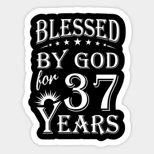 Blessed By God For 37 Years Christian Sticker